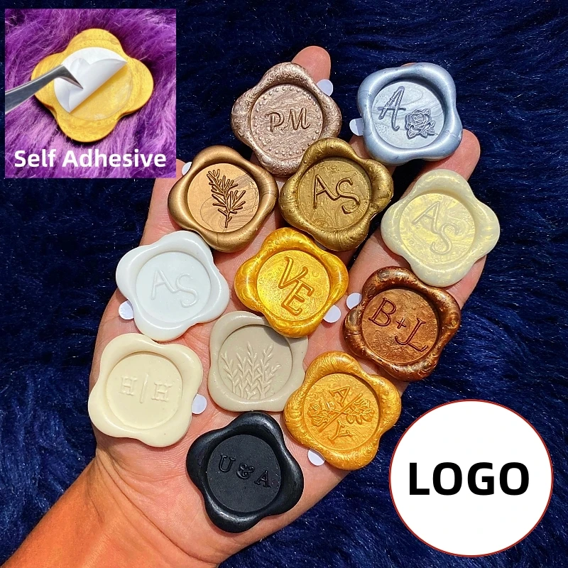 

Custom Wax Seals Personalized LOGO Self Adhesive Stamps for Party Invitation Wedding Supplies Monogram Initial Wax Seal Stickers