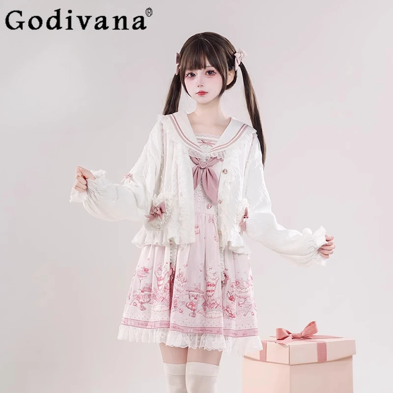 

Original Mine Series Mass- Produced Japanese Sweet Cute Lolita Long Sleeve Dress Women's Knit Cardigan Jacket Spring New 2025