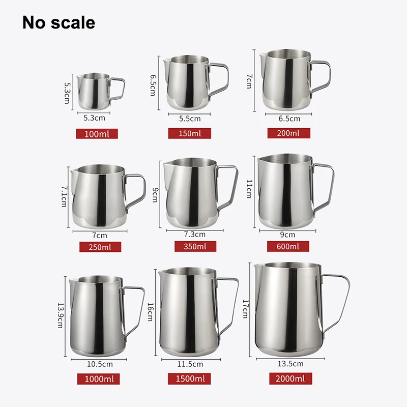 Stainless Steel Milk Frothing Pitcher Espresso Coffee Barista Craft Latte Cappuccino Milk Cream Cup Frothing Jug Pitche milk jug