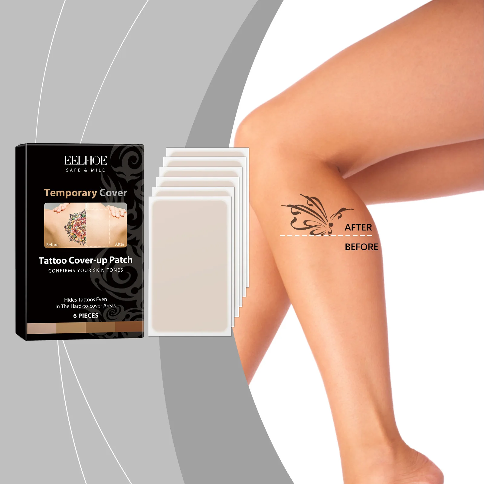 

EELHOE Magic Cover патч-покрытие для татуировки скрыть шрамы рождения водостойкий незаметный дышащий увлажняющий консилер для кожи патч