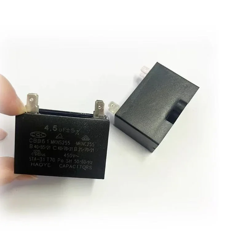 2pcs 450V Fan Motor Start Capacitor 1uF 1.2uF 1.5uF 2uF 2.5uF 3uF 3.5uF 4.5uF 5uF Rectangle Shaped Air Conditioner Parts