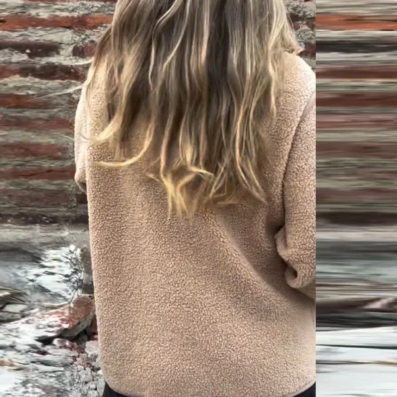 

Осень-зима, однотонное теплое меховое пальто, женские элегантные куртки на пуговицах с высоким воротником, повседневная винтажная верхняя одежда с длинными рукавами и карманами, кардиганы