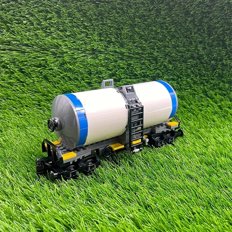 

MOC Train Tanker Wagon Model Building Blocks Set City Scene Expansion Railway Assemble Bricks Toys Christmas Gift