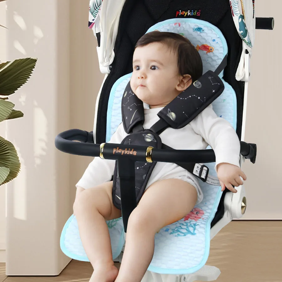 0-3 Years Baby Stroller Mat Summer Ice Silk Breathable Mesh Cart seat cushion for Infant Cartoon Baby Stroller Seat Cushion