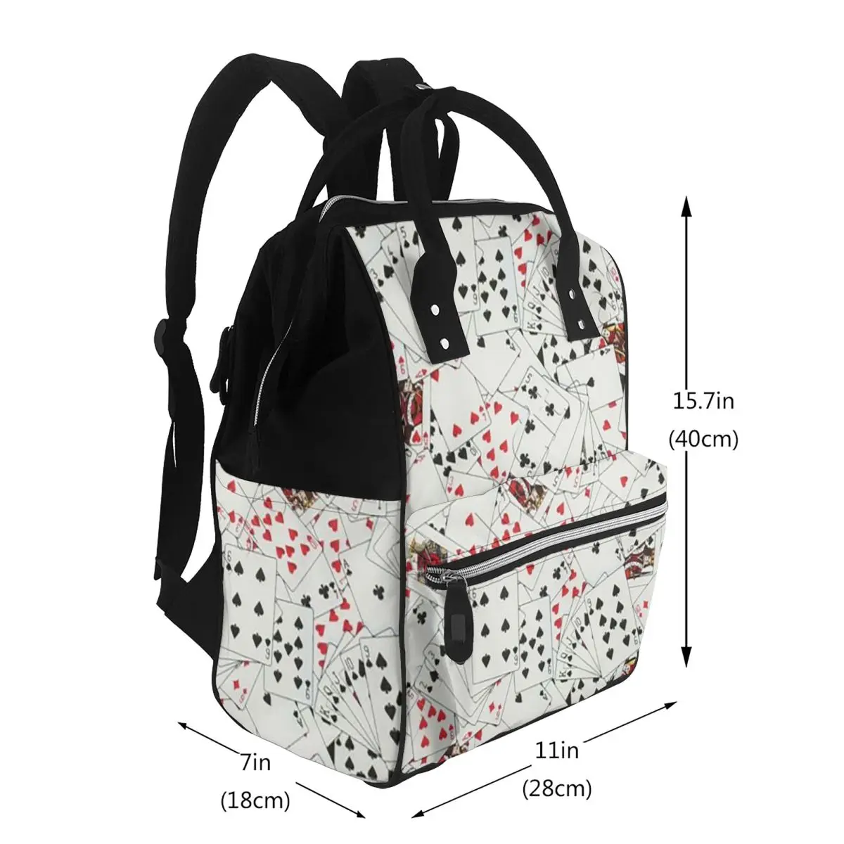 Playing Cards Poker Print Student Backpack School Bag Hiking Travel Daypack for Men Women Bookbag Shoulder Bags
