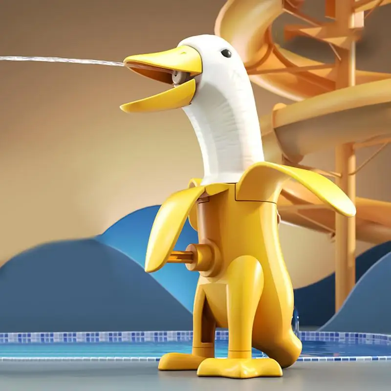 Squirter de agua para niños pequeños, pato plátano, playa, remojo de agua, juguetes de chorro ergonómicos portátiles para piscina, actividades al aire libre