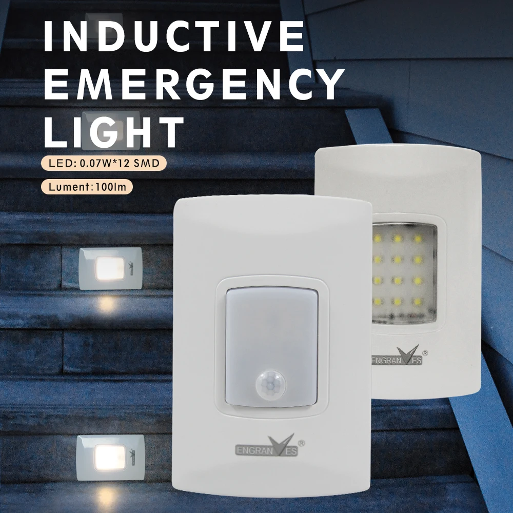 Rechargeable Emergency Light Plug-in LED Evacuation Lamp Induction Firefighting Lamp Automatic Turn-On Built-in Battery