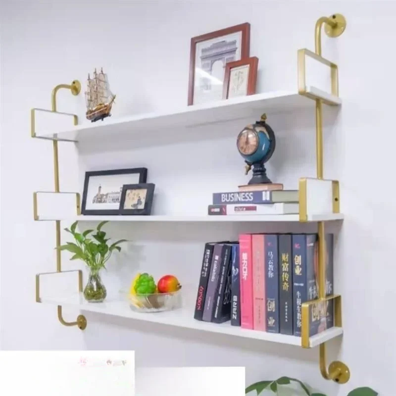 Iron art wall mounted shelves, wall mounted partition boards, bookshelves, living room decoration, multi-layer display shelves