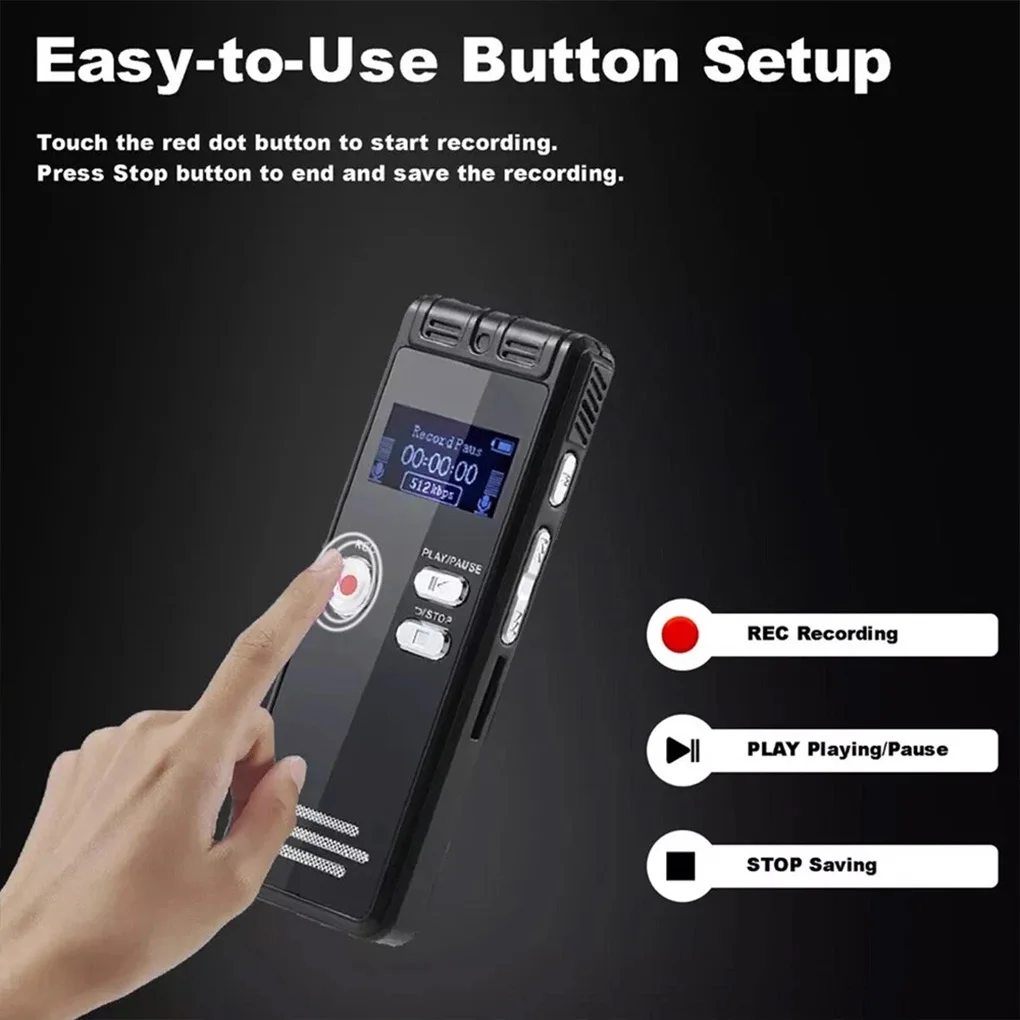 64G Digital Voice Recorder mini Voice Activated Recorder Playback MP3 Music Player with Mic HD Recording Timing Recording