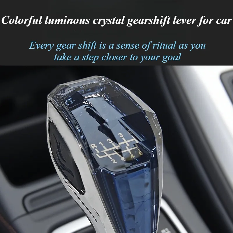 

For Universal Car Gear Shift Knob Crystal LED Light Multicolor Glowing Shifter Head Replacement Auto Styling Interior Decoration