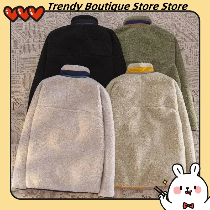 دراجة نارية في الهواء الطلق جاكيت من الصوف مزدوج الوجهين سميكة أفخم يندبروف رايدر بدلة ركوب الدراجات للرجال/النساء سترة صوف الضأن