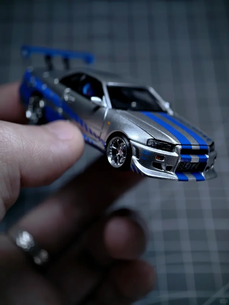 Focal Horizon FH 1:64 Nissan Skyline GT-R R34 FNF Alloy Diecast Car Model Paul Walker Collectible Vehicle Display Toy