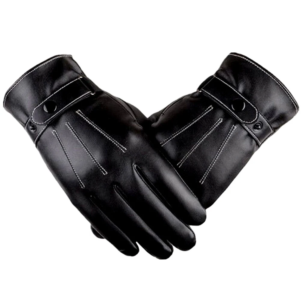 Guanti touch screen da uomo Guanti da equitazione con protezione in pelle PU Chiusura con bottone regolabile per campeggio Arrampicata Escursionismo Sport all'aria aperta
