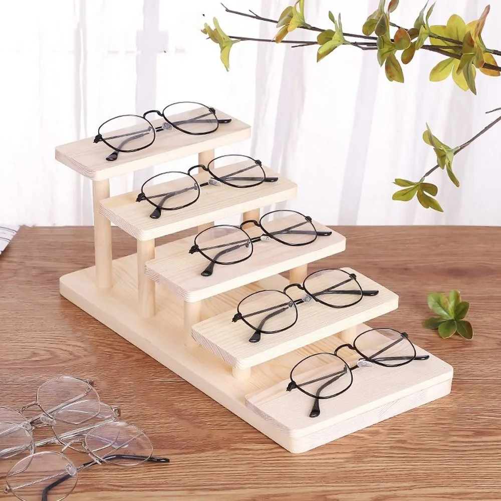 Holder Semi-circle Wooden Multi-layer Glasses Display Rack Eyeglasses Organizer Eyewear Stand Holder Sunglasses Display Case