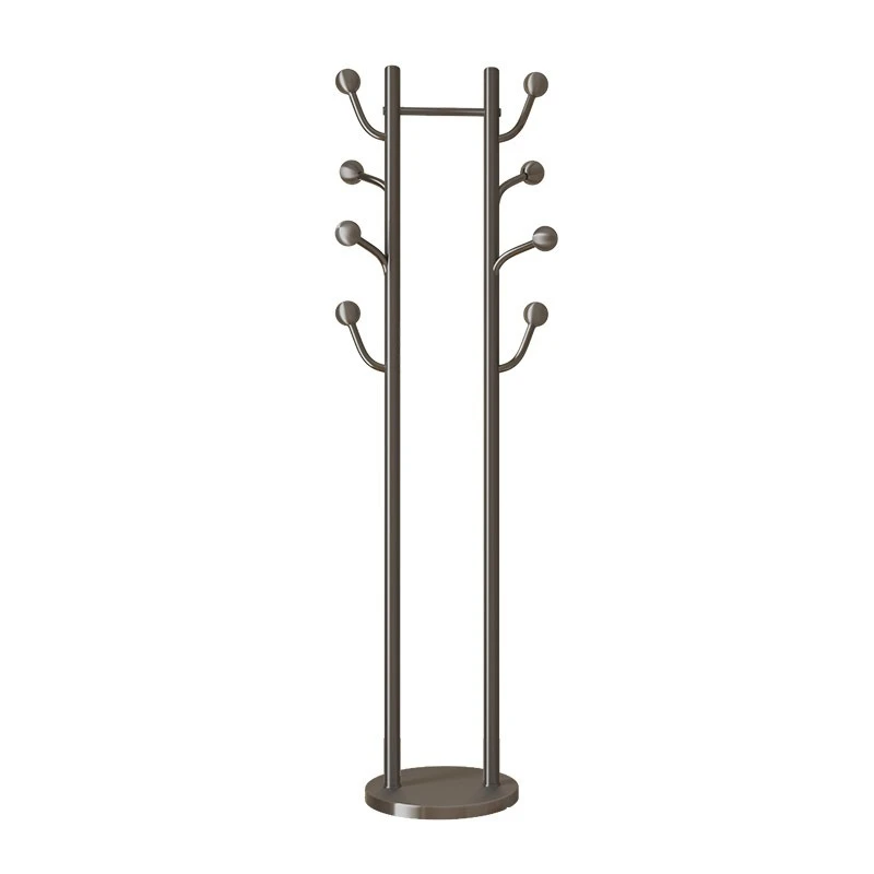 

Coat rack Metal hanger Floor to ceiling bedroom Stainless steel clothes hanger Premium gray living room home hanger