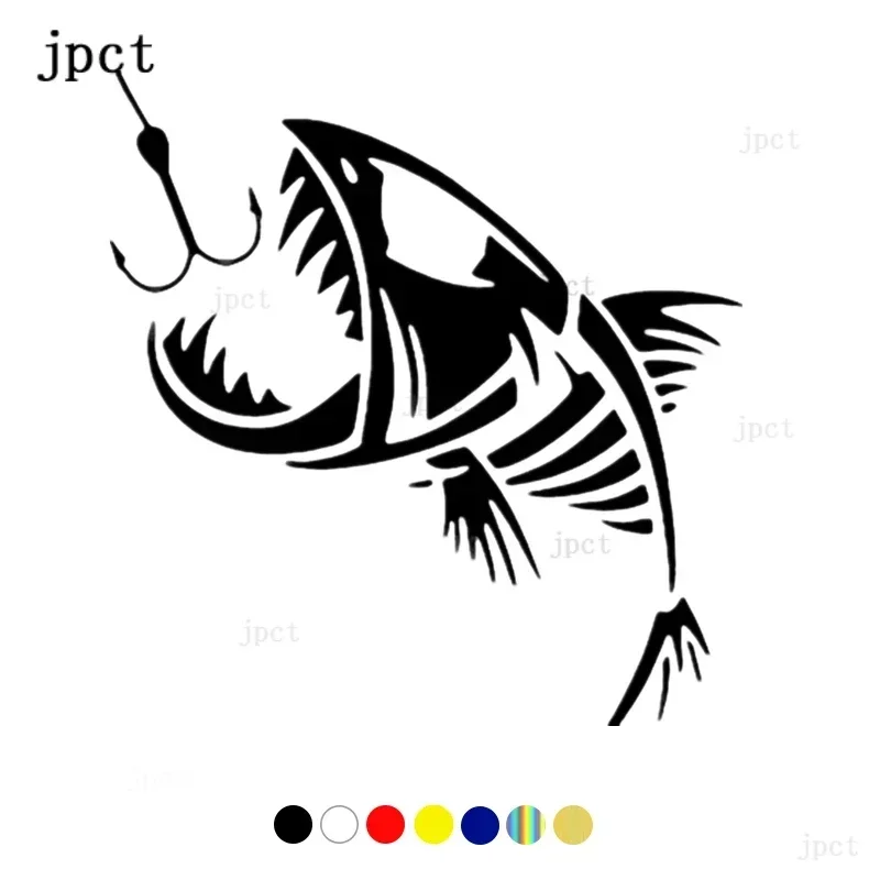 

Fish hook, big fish pattern decorative car vinyl waterproof sticker, used for rear window, bumper PVC material decal, size 40cm