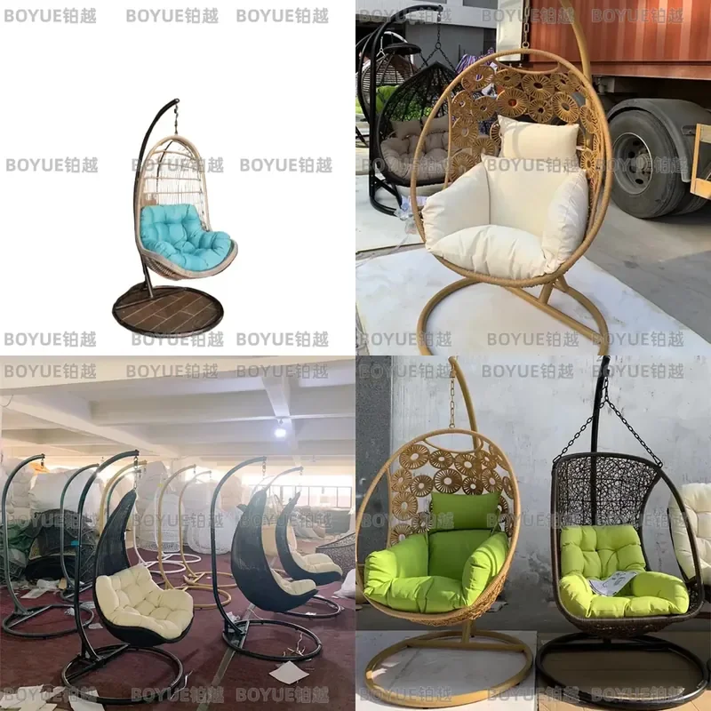 Double Rattan Hanging Chair Indoor Outdoor Wicker Swing Hammock Balcony Nest Rocking Seat Cradle for Home Garden Patio