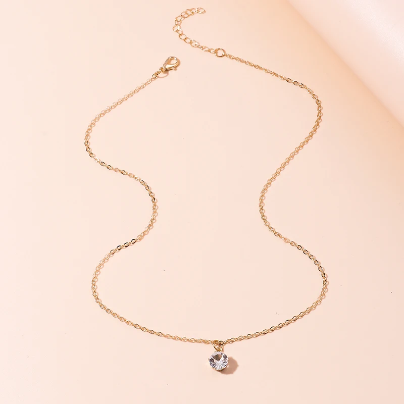 Neue Angekommene Gold Farbe Kleine Kristall Anhänger Halsketten für Frauen Valentinstag Schmuck Femme Bijoux Colliers Handgemachte – Detail 4