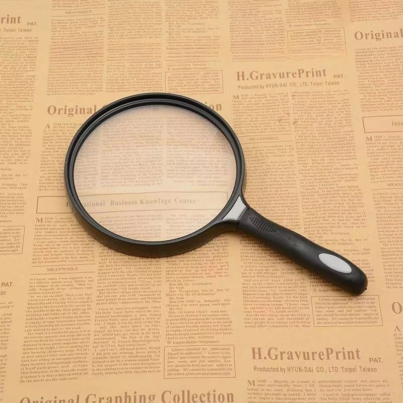2.5X Optical Magnifying Glass Diameter 130mm Handheld ABS Soft Handle Magnifier For Newspaper Reading