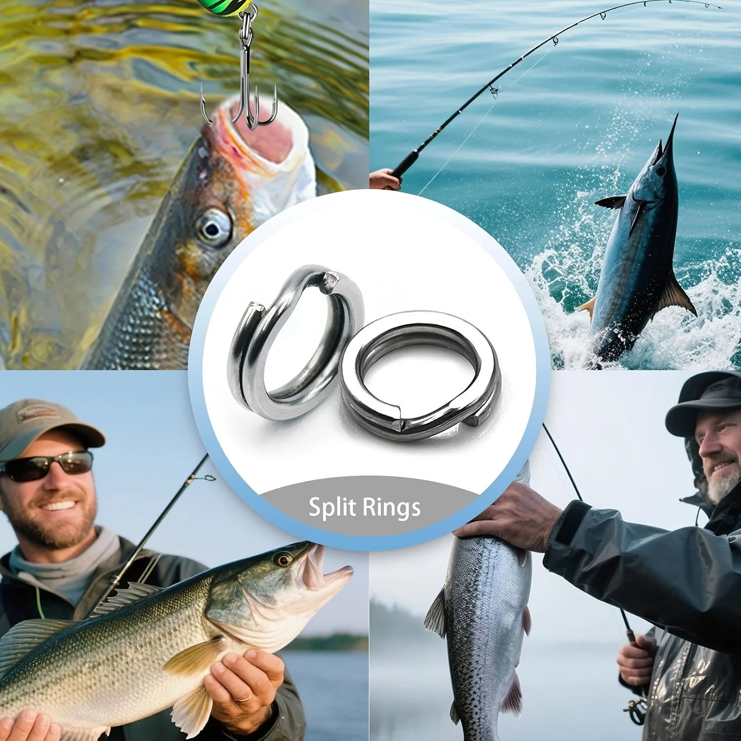 [Fishing Split Rings]120pcs Fishing Split Rings - Stainless Steel Double Ring Clips for Connecting Fishing Hooks And Lures