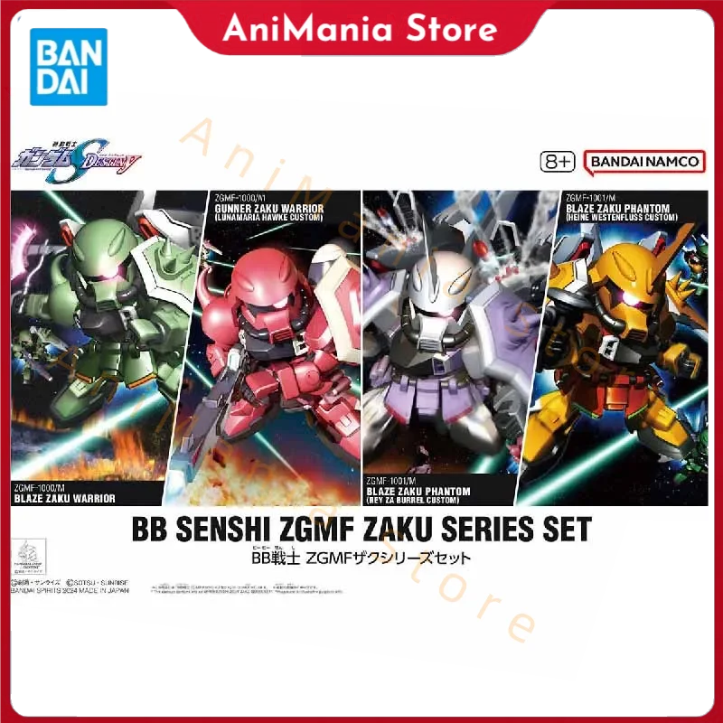 

Bandai Original GUNDAM BB SENSHI ZGMF ZAKU SERIES SET Anime Action Figure Assembly Model Toys Collectible Model Ornaments Gifts