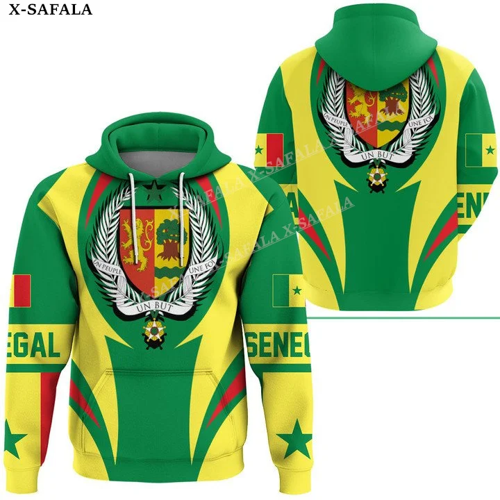 Miłość Senegal z herb Country 3D Print bluza z kapturem na zamek mężczyzna kobieta sweter bluza z kapturem Jersey dresy Casual-9