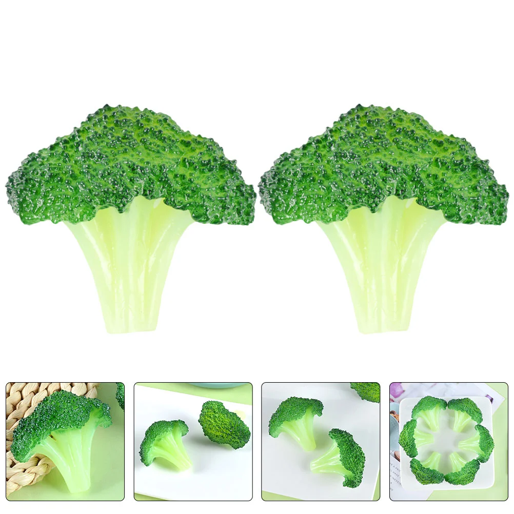 3 Pcs Broccoli Model Artificial Vegetable Models Lifelike Fruit Decorations Green Props Child