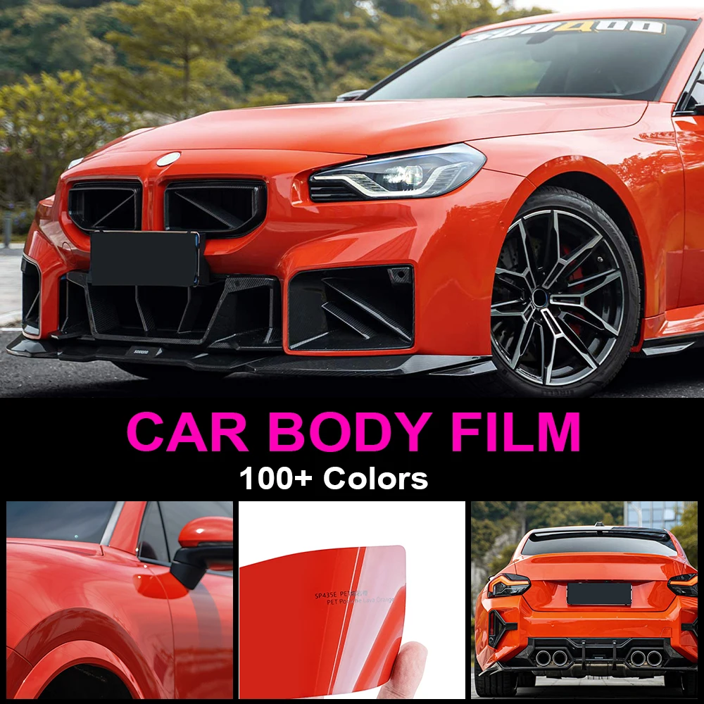 Car Wrapping Film PET Lava Orange Scratch-Resistant Durable Auto Body Cover for Vehicles and Motorcycles Color Changed Modify