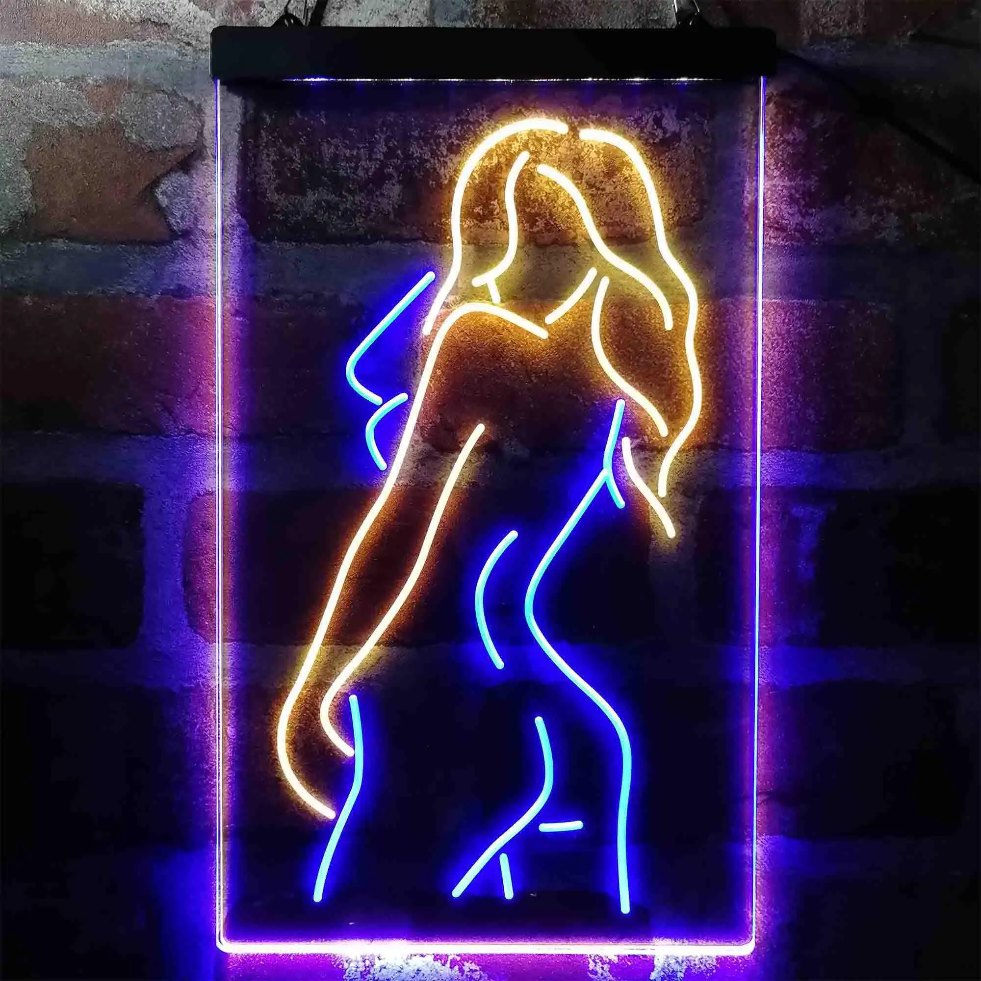 Sexy Girl Dancer Back XXX Adult Rated Dual Color Led Neon Sign st6-i3993