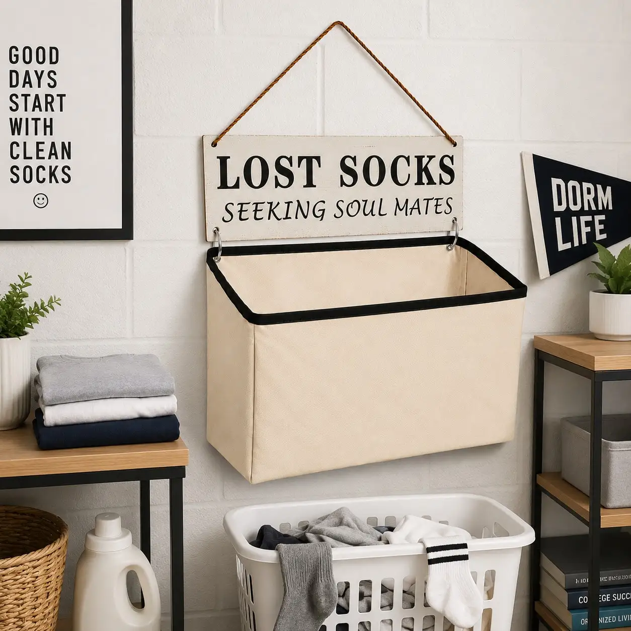 2 large wall mounted underwear and sock storage bags - beige storage bag, suitable for wardrobe doors, space saving design, suit