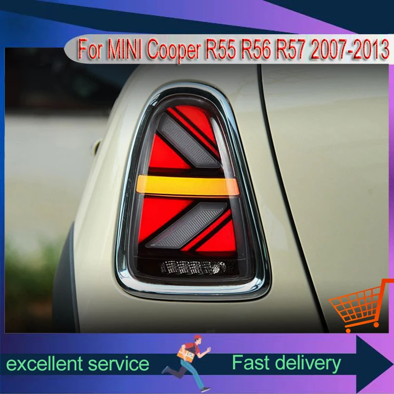 Auto Taillight For BMW MINI 2007-2013 Cooper R55 R56 R57 Modified Mizi Flag LED DRL Dynamic Turn Signal Light Car Accessories