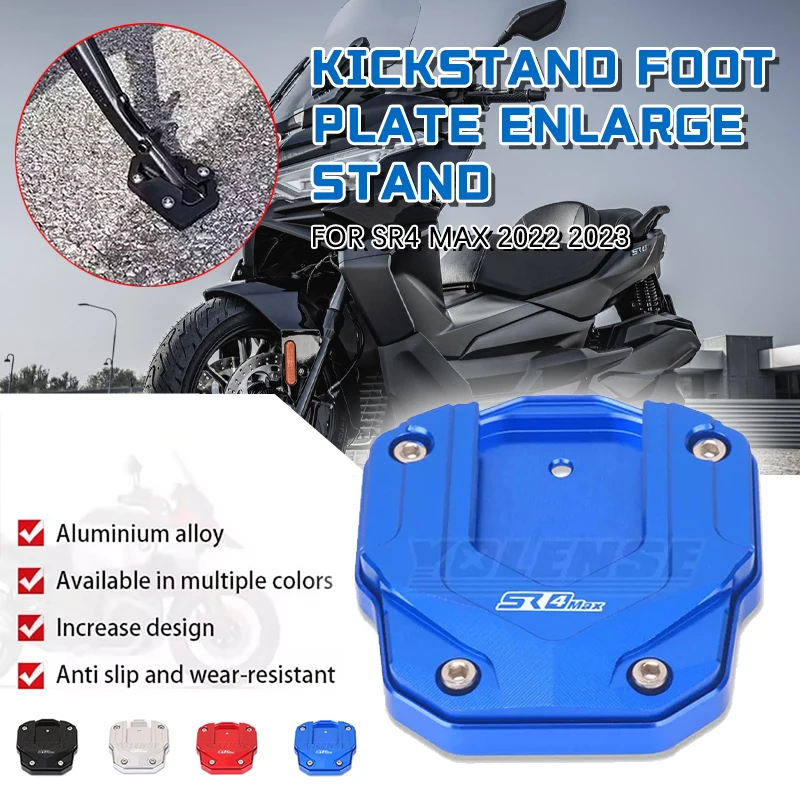 

For SR4 MAX SR4MAX 2022 2023 Motorcycle Kickstand Foot Side Stand Extension Pad Support Plate Enlarge Stand