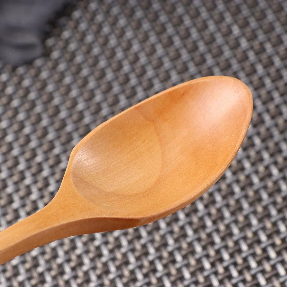 Adults Mixing Dinnerware Wooden with Tied Line Eating Scoop Cutlery Soup Spoons Kitchen Utensil