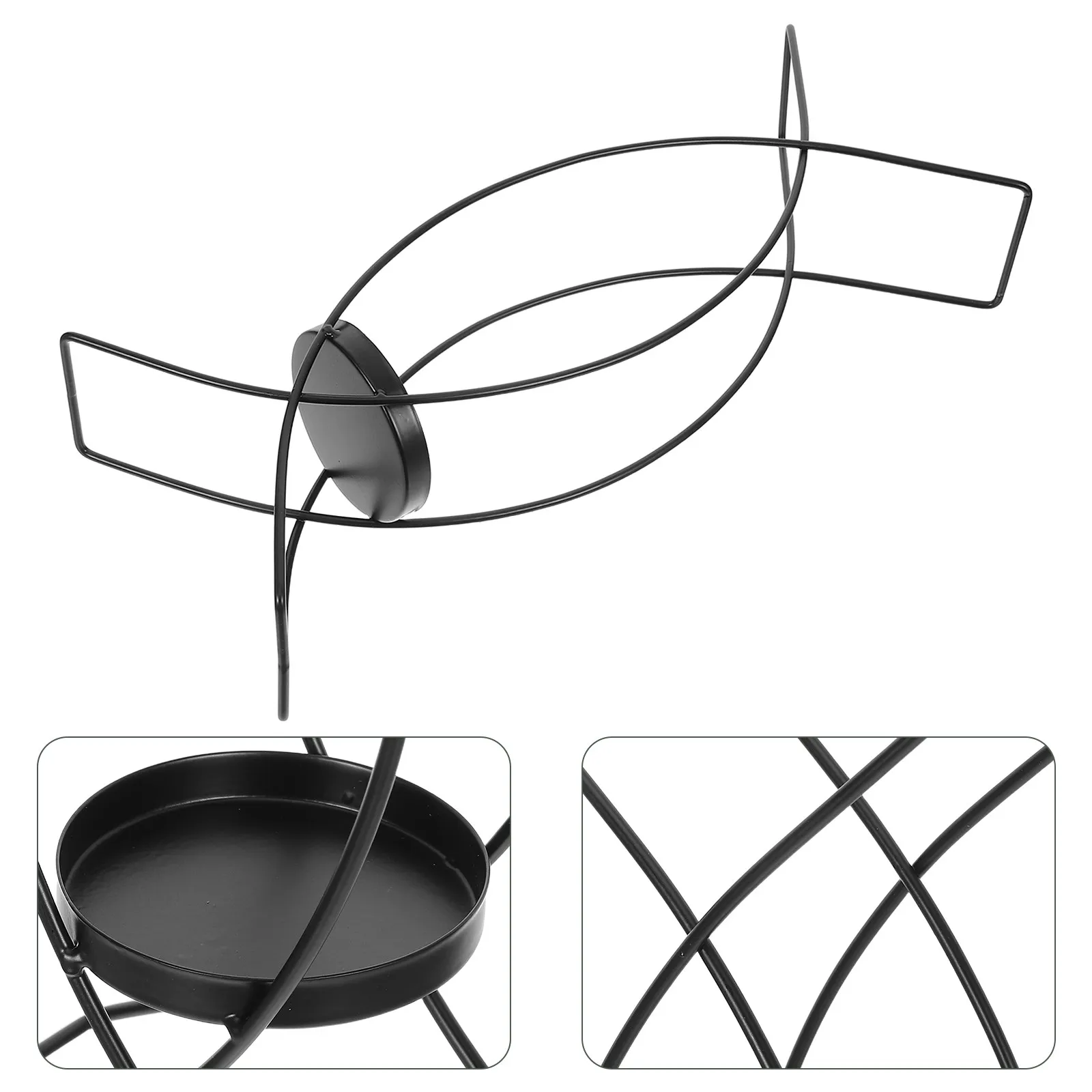 2Pcs Iron Candlestick Holder Set Vintage Matte Black Wrought Iron Stand Stable Dining Table Decor Romantic Centerpiece