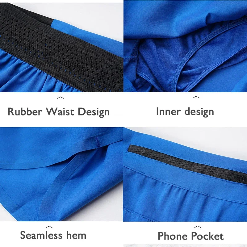 (XS-3XL) Naked Feeling Racing Running Shorts with Lining for Marathon Trail Gym Fitness Short Pants Teens Quick Dry Sport Shorts