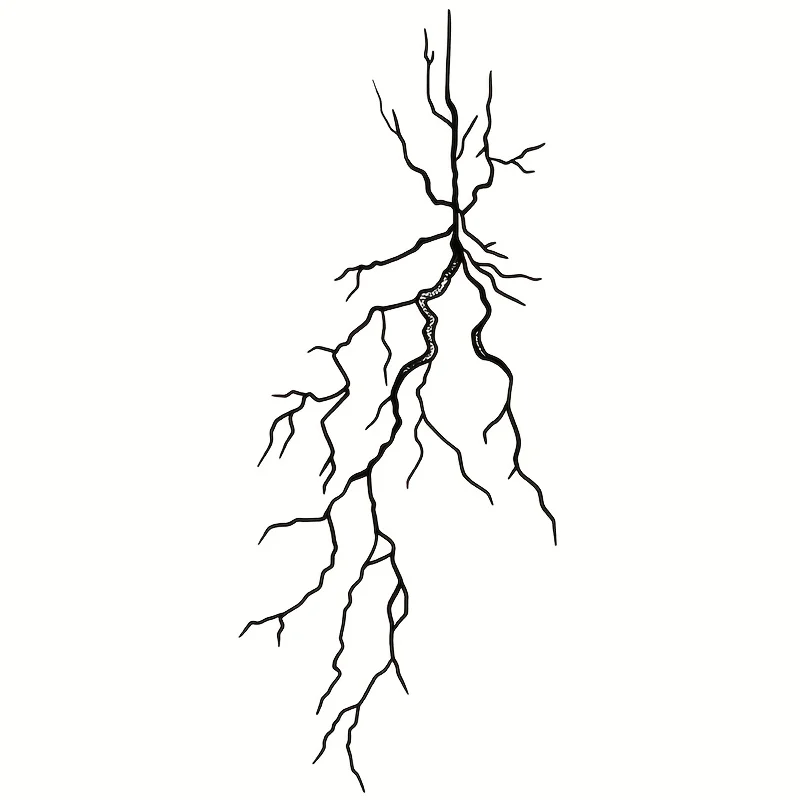1pc Realistic Lightning Bolt Vinyl Sticker, Black White Scratch-Proof Decal for Vehicles Bikes Helmets Motorcycles