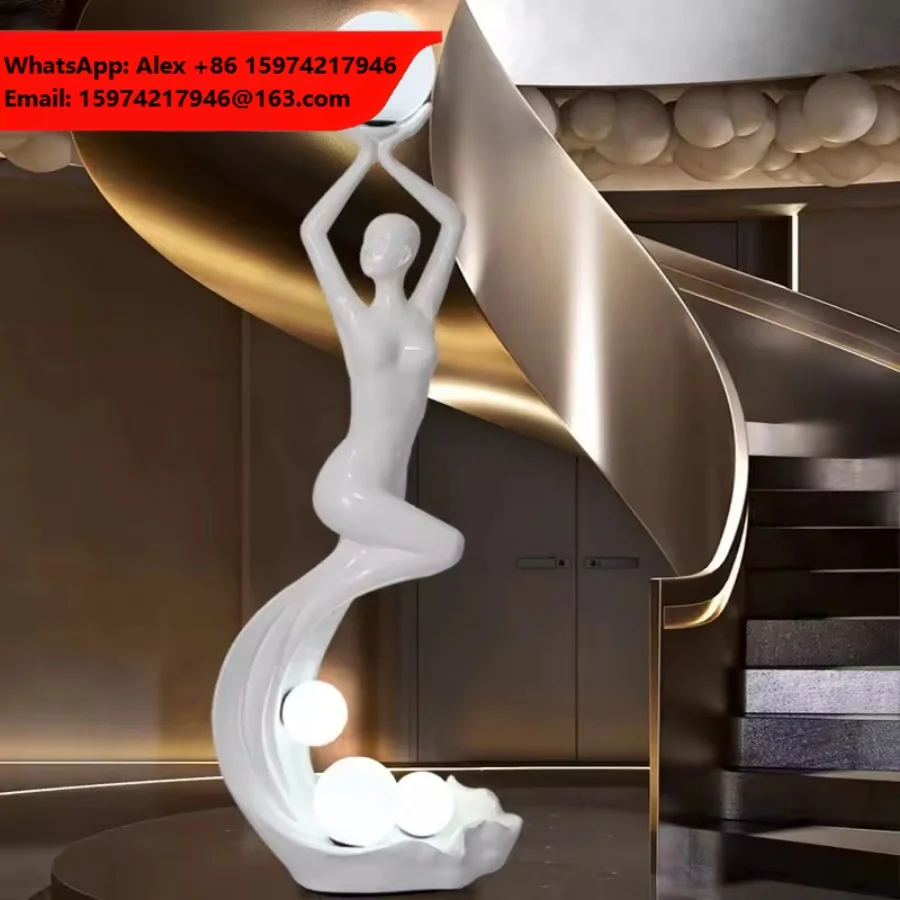 Modern Luxury Living Room Villa Floor Lamp Abstract Art Decoration Creative Humanoid Sculpture Light Ornament