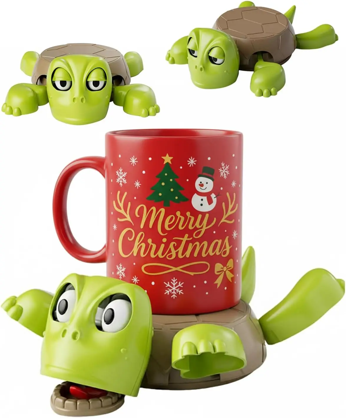 

Подставка для чая с черепахой, забавные подставки для чая с 3D-печатью и интерактивным выражением, подстаканник в виде черепахи, изолированный коврик для напитков для кофе и