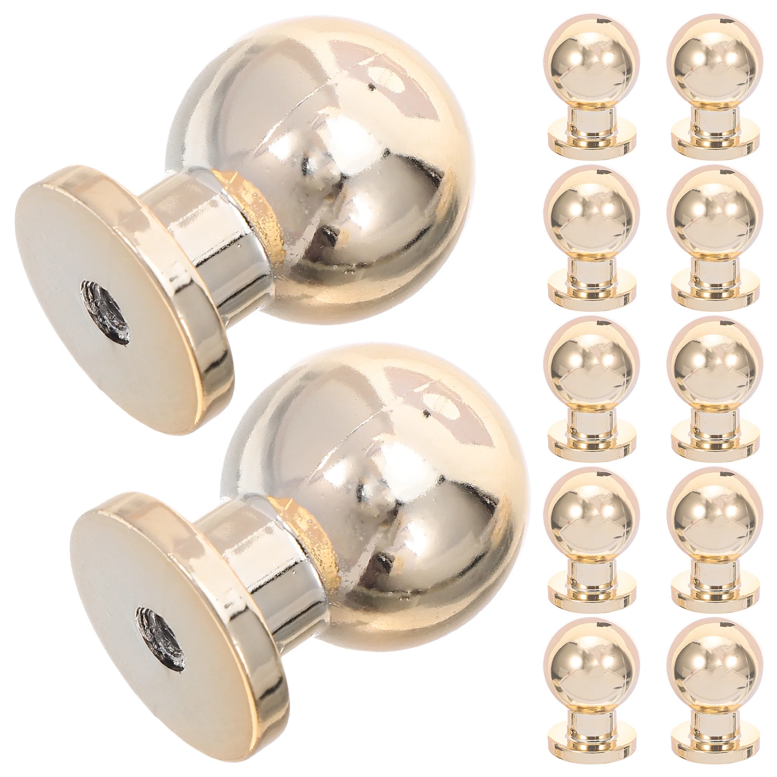 

12pcs Ball Cabinet Knobs Gold 25Mm Round Drawer Pulls Plastic Handles For Dresser Kitchen Cupboard Bathroom Furniture