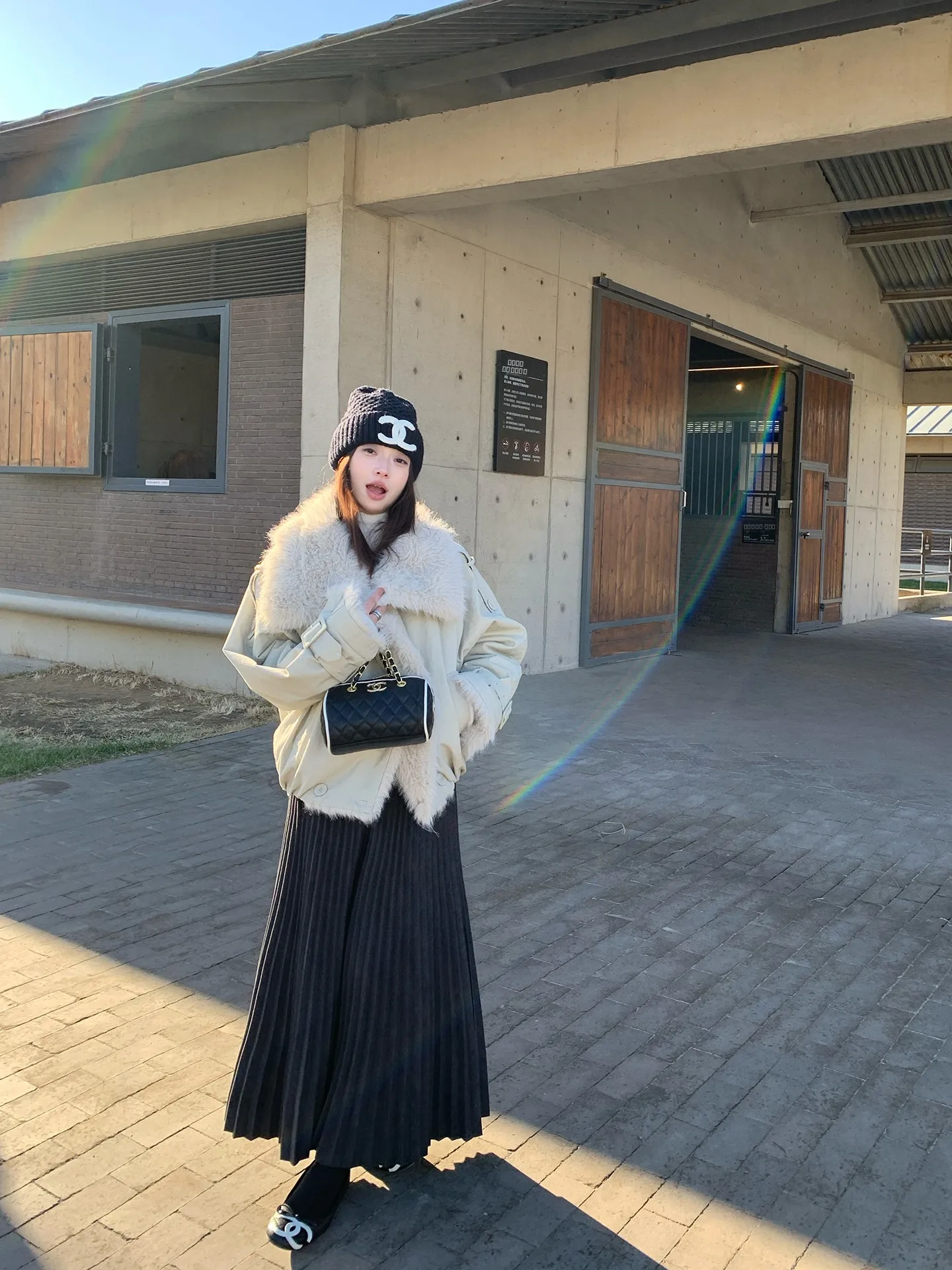 

Evnsle Deep ey Pleated Midi Skirt Women's Gentle Sle Ciwalk Casual Polyester Blend Fabric No Stretch Side Zipper