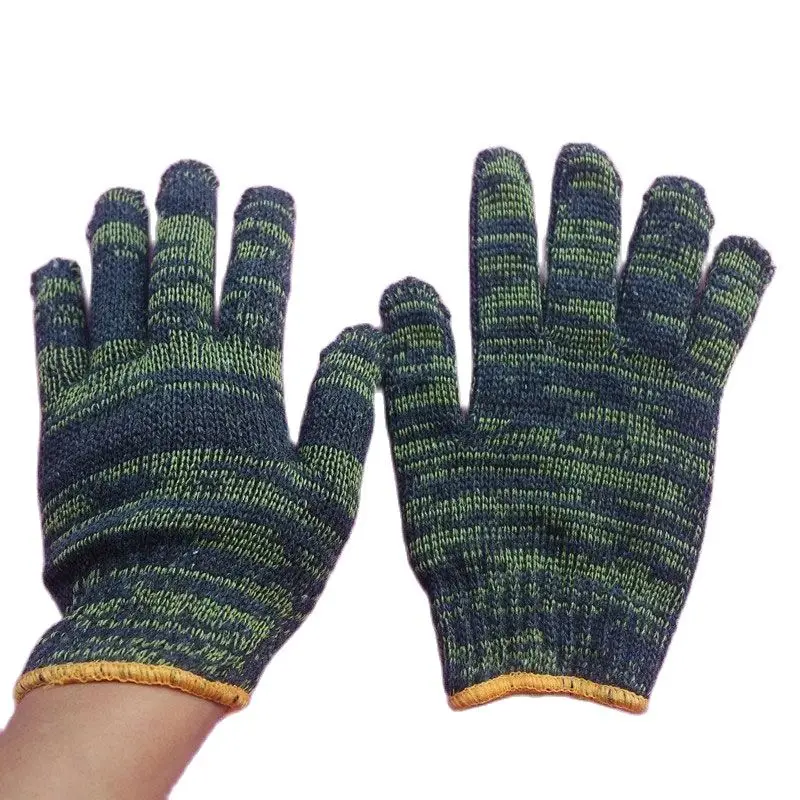 12 Pairs Cotton Yarn Labor Protection Gloves Wholesale Thickened Wear-resistant Work Machine Repair Site Protective Gloves