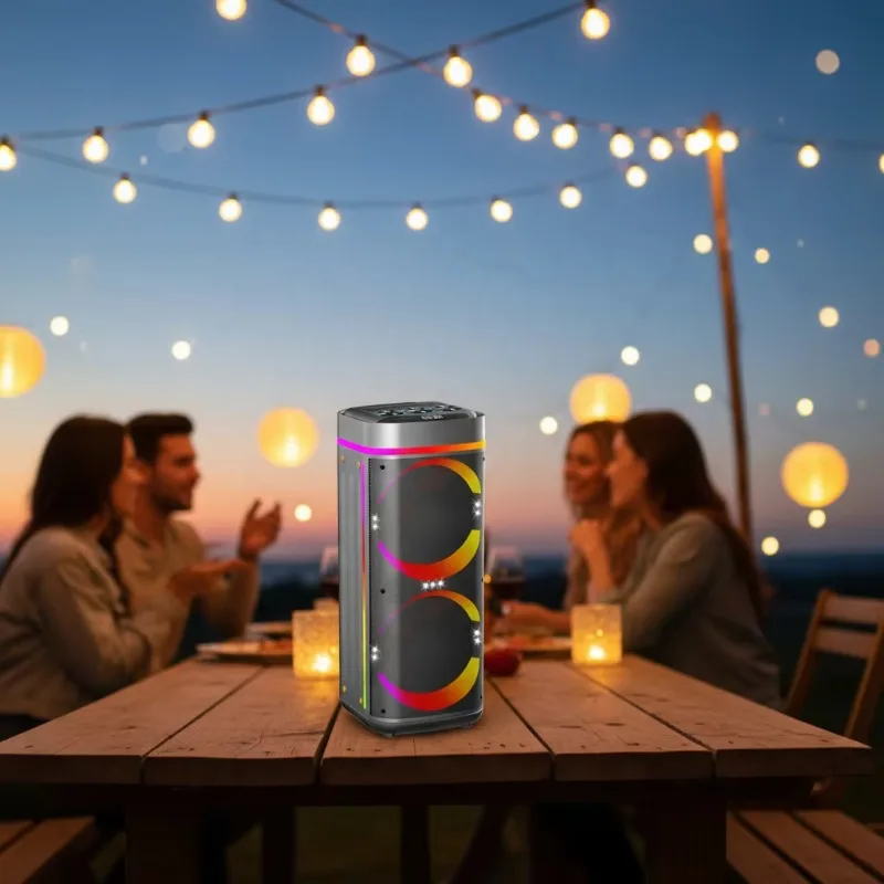 Dual Unit Wireless Stereo Speaker C-shaped RGB Gradient Light Custom Portable Audio For Party Family Gathering Use