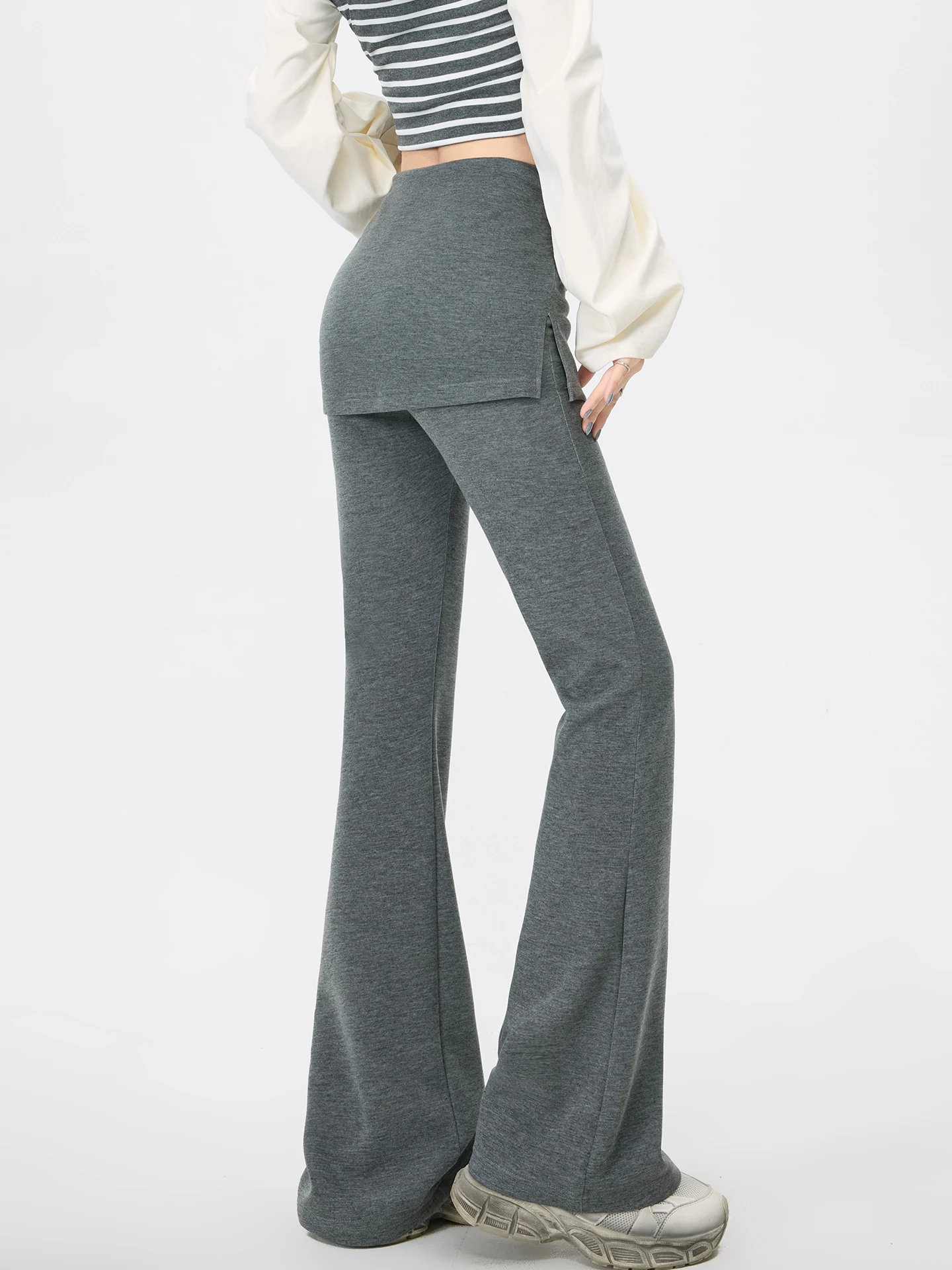 

High Waist Yoga Pants Women's Spring Autumn Slimming Butt Lifting Spor Casual Trousers Bell Bot Faionable Split Design