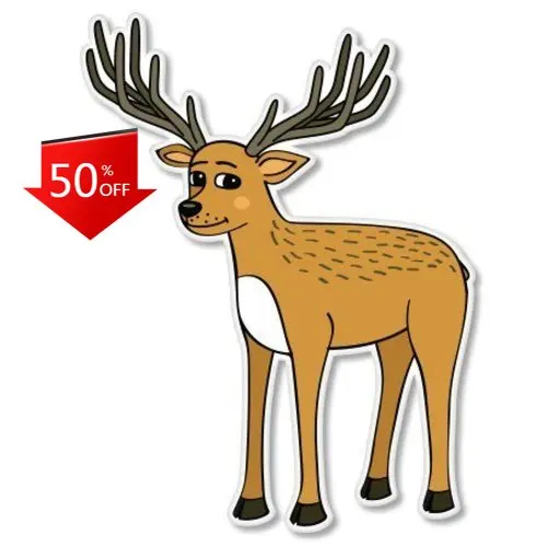 

Deer Forest Funny Laptop Walls Truck Motor Home Sticker Unique Aesthetic Trendy Retro