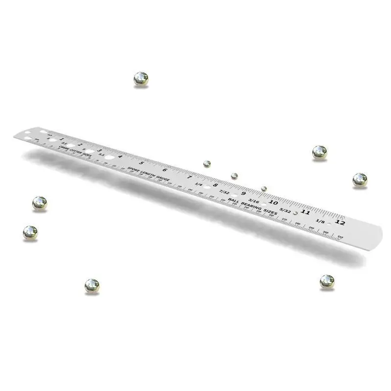 

Y1UD Bike Spoke Ruler Spoke Length Gauge Measuring Tool Double Sided Metric