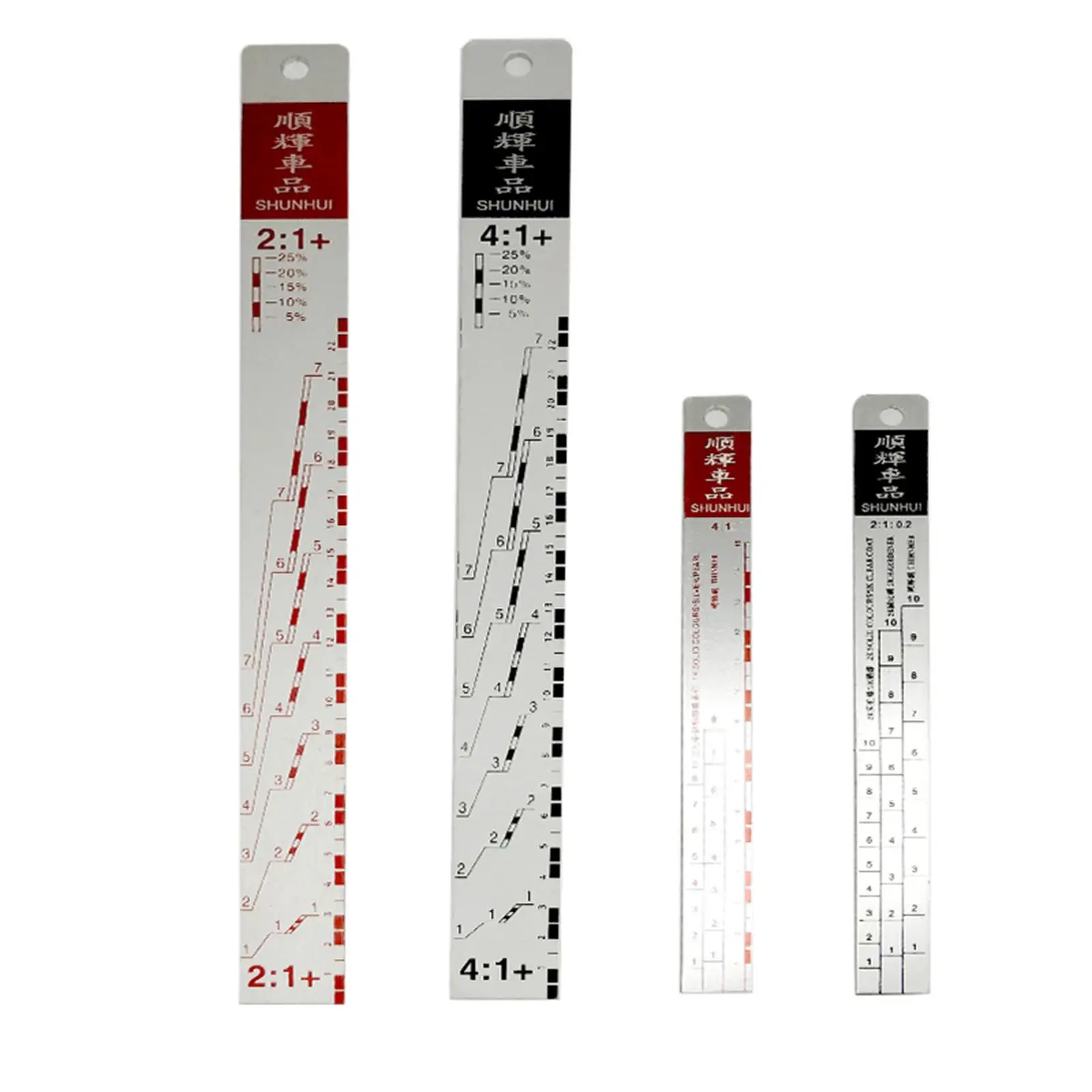 Car Paint Ruler 2:1 and 4:1 Ratios Car Coating Color Aluminium Easy Mixing Tools Stirrer Paint Stick for Cars Paint