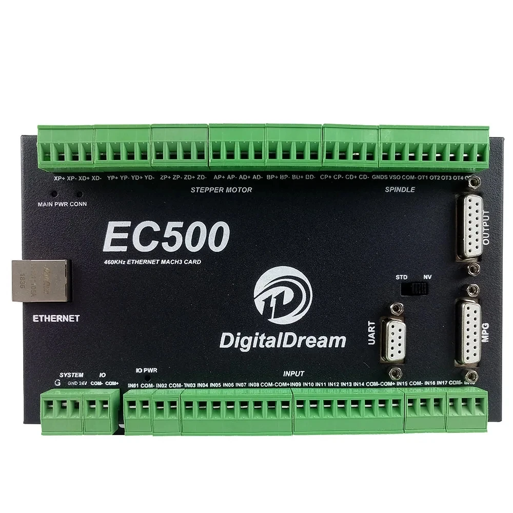 3 4 5 6 Axis EC500 Ethernet MACH3 CNC Motion Control Card Board Controller PWM Output