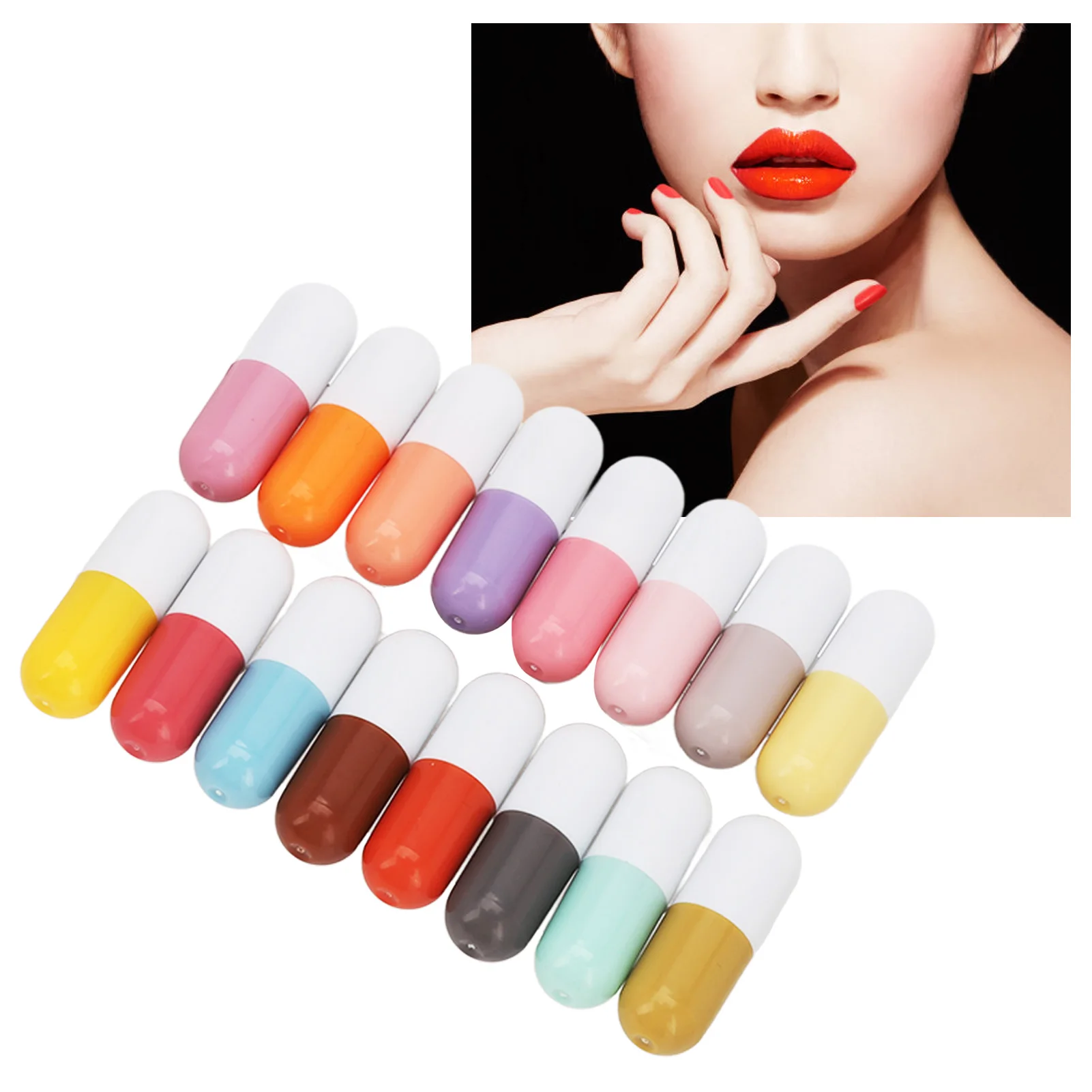 Capsules Lipstick Set Mini Lipstick Set 16 Colors Waterproof Long Lasting Capsules Matte Lipstick For Women Female Mini Lipstick