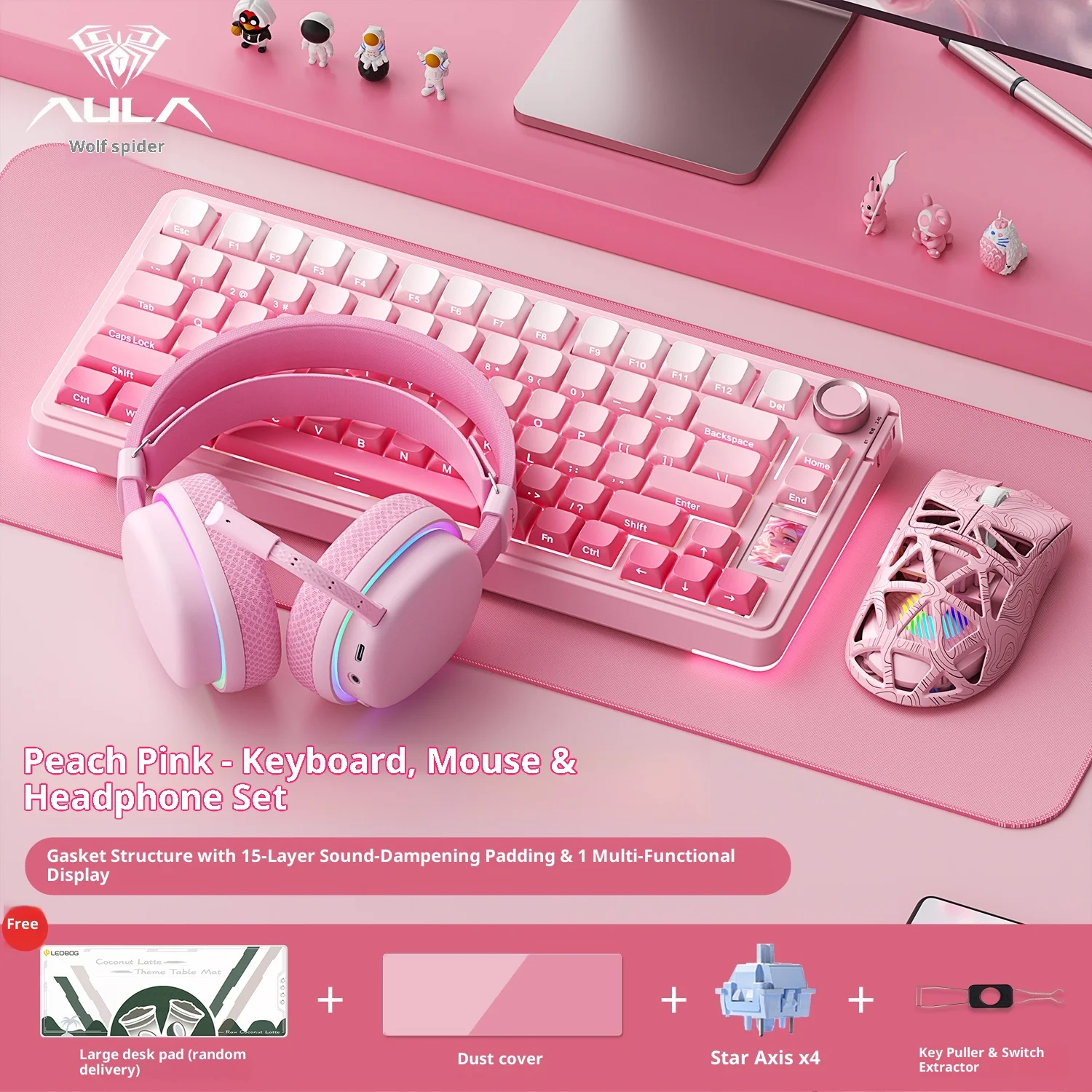 

AULA S75PRO Wireless Gaming Keyboard And Mouse Set GASKET Structure For Esports And Office Universal Computer Peripherals