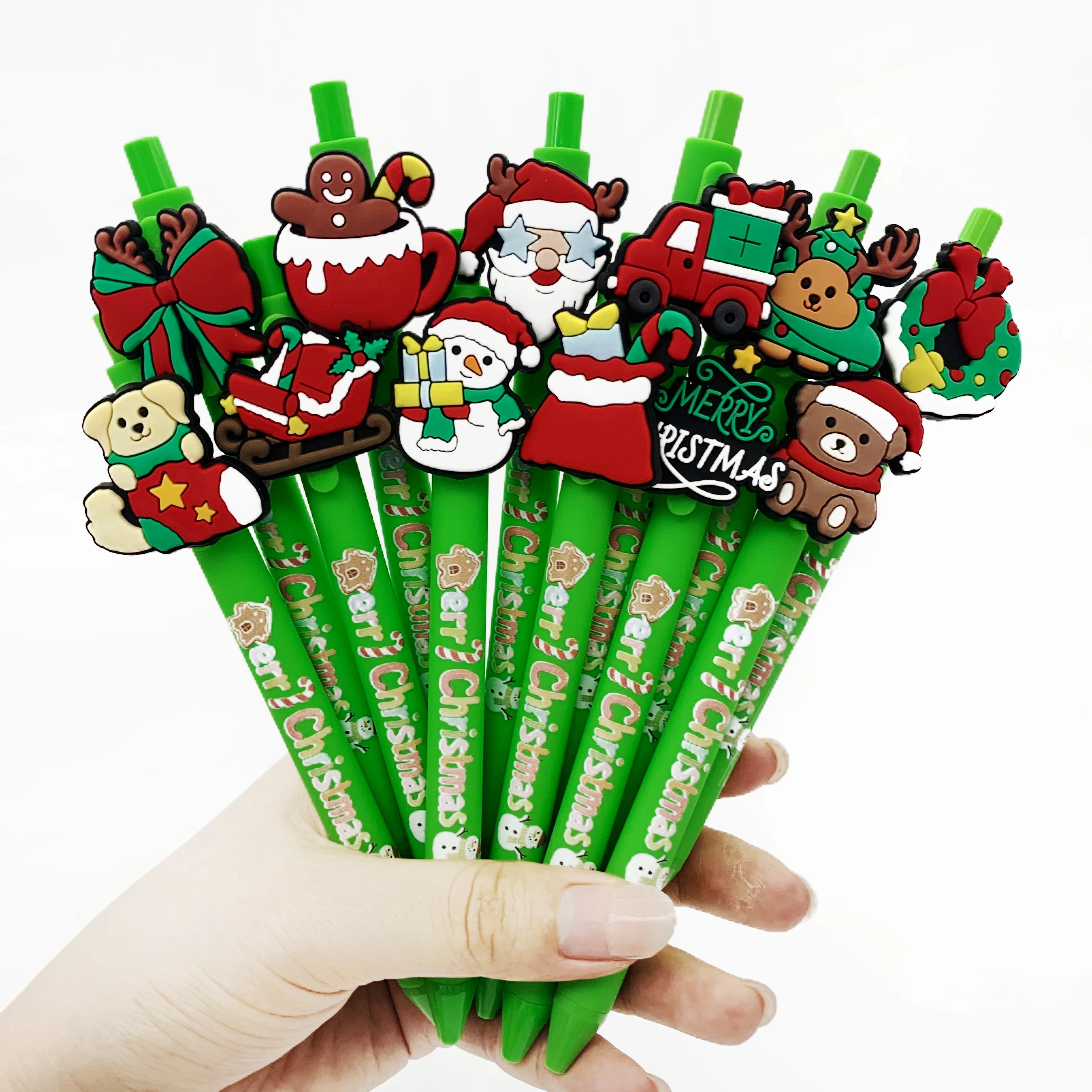 

12/20 шт., шариковые ручки в рождественском стиле, чернильные ручки на водной основе, подходящие для школ, студентов и учителей.